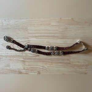 Vintage Red Belt with Silver Floral details